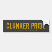 Clunker Pride blk/brw sticker Bumper Sticker