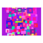 Clustered Squares Purple Custom Announcements
