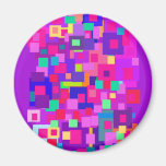 Clustered Squares Purple Fridge Magnet