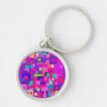 Clustered Squares Purple Key Chain