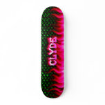 Clyde pink fire Skatersollie skateboard.