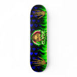 Clyde skull green fire Skatersollie skateboard