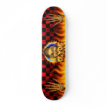 Clyde skull real fire and flames skateboard design