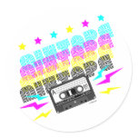 CMYK Fun Mixtape Round Stickers