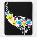 CMYK Skull Swoop (dark) mousepads