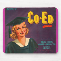 Co Ed Brand Oranges Vintage Advertisement Mouse Pads