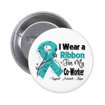 Co-Worker - Ovarian Cancer Ribbon Button