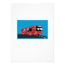 Coach Bus Shuttle Retro Custom Invitation