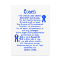 Coach Thank You Postcards