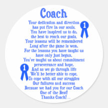 Coach Thank You Stickers