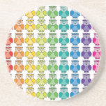 Coaster - Cute Rainbow Owl Pattern