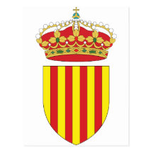 Coat Arms Cataluña Official Spain heraldry Symbol Post Cards