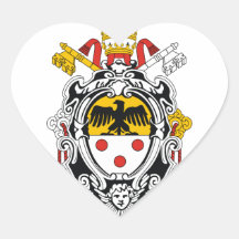 Coat of Arms of Pope Pius XI Heart Sticker