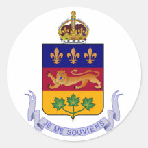 Coat of arms Québec Official Canada Heraldry Logo Round Stickers