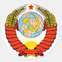 Coat of Arms Soviet Union Official Heraldry Symbol Round Stickers