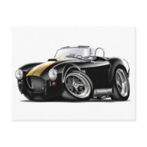 Cobra Black-Gold Car Postcard