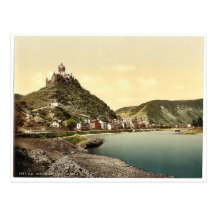 Cochem and castle, Moselle, valley of, Germany cla Postcards