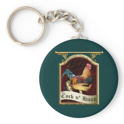Cock n' Hand Pub Sign Keychains by EnglishTeePot