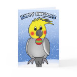 Cockatiel Happy Holidays Christmas Card