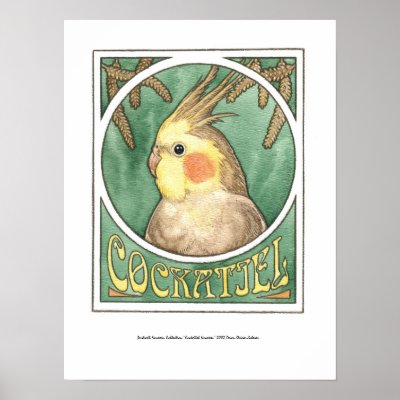 Cockatiel Nouveau Poster by itsupintheairart