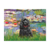 Cocker (black) - Lilies 2 Postcard