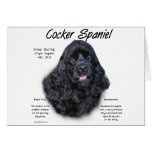 Cocker Spaniel (black) History Design Greeting Cards