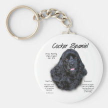 Cocker Spaniel (black) History Design Key Chains