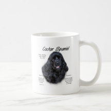 Cocker Spaniel (black) History Design Mugs