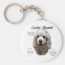 Cocker Spaniel (buff) History Design Keychain