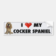 Cocker Spaniel Love Sticker Bumper Sticker