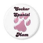 Cocker Spaniel Mum Pink Pawprint  - Magnet