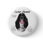 Cocker Spaniel (Parti/b&w) History Design buttons