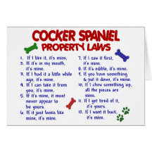 COCKER SPANIEL Property Laws 2 Card