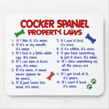COCKER SPANIEL Property Laws 2 Mouse Mats