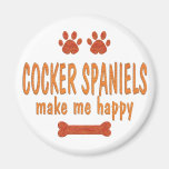 Cocker Spaniels Make Me Happy Magnets