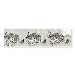 Cockfight by Taki, Katei Ukiyoe bumper stickers