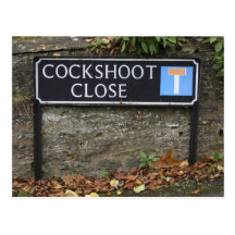 Cockshoot Close - Funny Place Name Postcard