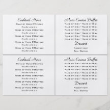 Cocktail buffet wedding menu template flyer design