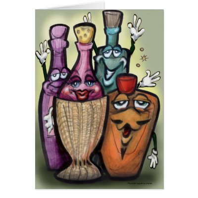 Cocktail Gang Greeting Cards by FunGraphix