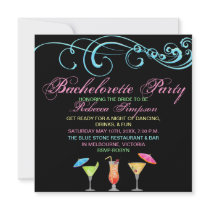 Cocktail Time Bachelorette Party Invitation