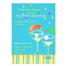 Cocktails and fun -New year Party Invitation
