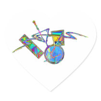 Cocktails, Mixed Drinks, Beverages 3 Heart Stickers