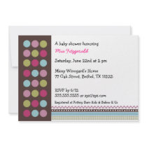Coco dot Baby Girl Shower Invitation