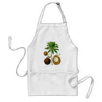 Coconut Tree Botanical Illustration Aprons