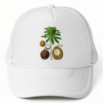 Coconut Tree Botanical Illustration Trucker Hat