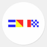 Code Flag John Round Stickers
