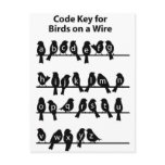 Code Key - Birds on a wire postcards