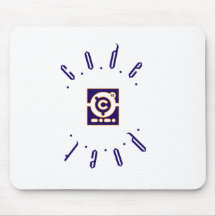 Codepoet Ring Logo- Blue Red Outline Mousepad