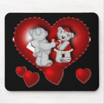 Coeurs d'amour - tapis de souris