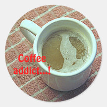 Coffe cup round sticker